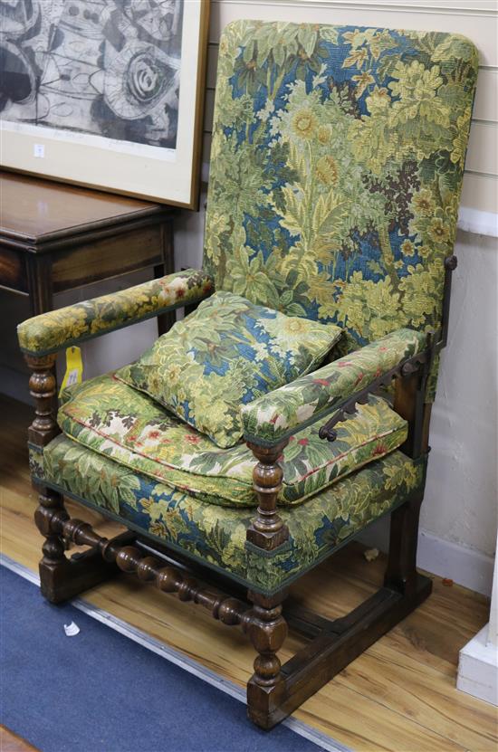 An 18th century French walnut armchair
